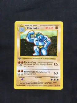Pokemon Cards: Base Set 1st Edition Uncommon: Machoke 34/102 - Image 1