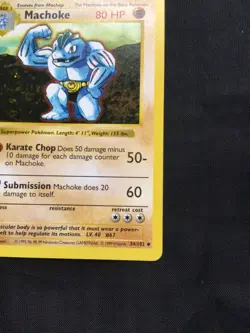 Pokemon Cards: Base Set 1st Edition Uncommon: Machoke 34/102 - Image 4