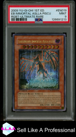 EB IMMORTAL ASLLA PISCU RGBT-ULTIMATE RARE YU-GI-OH! 2009 EN019 PSA 9 - Image 1