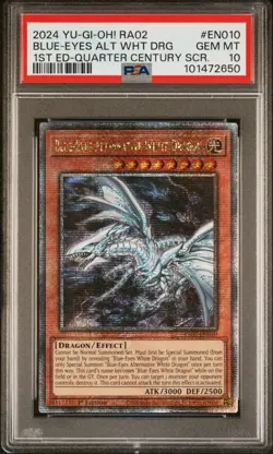 2024 1ST ED-QUARTER CENTURY SECRET BLUE-EYES ALTERNATIVE WHITE DRAGON PSA 10 - Image 1