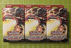 x3 YUGIOH EGYPTIAN GOD DECK: SLIFER THE SKY DRAGON [UNLIMITED EDITION] Lot - Image 1
