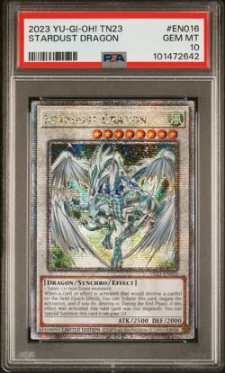 PSA 10 GEM MINT Yugioh Stardust Dragon TN23-EN016 Quarter Century Secret Rare - Image 1
