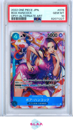 BOA HANCOCK ONE PIECE #078 2022 OP01 - ROMANCE DAWN ALTERNATE ART JAP PSA 10 - Image 1