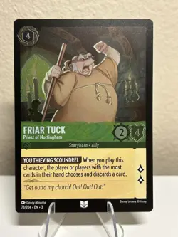 Disney Lorcana Friar Tuck Priest Of Nottingham 73/204 En 3 Cold Foil LP - Image 1
