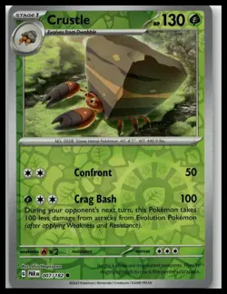 Crustle 7/182 Pokemon Card Paradox Rift Common Reverse Holo 130 HP NM C4 - Image 1