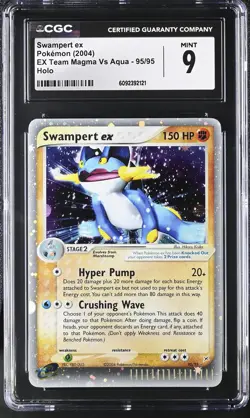 CGC 9 MINT Swampert ex 2004 EX Team Magma Vs Aqua 95/95 Holo Pokemon Card - Image 1