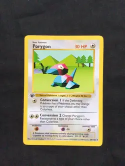 Pokemon Cards: Base Set 1st Edition Uncommon: Porygon 39/102 - Image 1