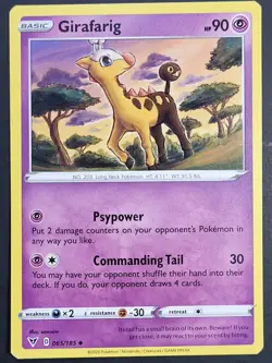 Pokemon Vivid Voltage Girafarig Uncommon Card 065/185 NM - Image 1