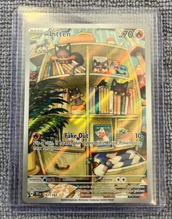 Pokemon TCG Litten Full Art Holo Card 167/162 Temporal Forces Illustration Rare - Image 3