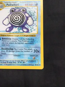Pokemon Cards: Base Set 1st Edition Uncommon: Poliwhirl 38/102 - Image 4