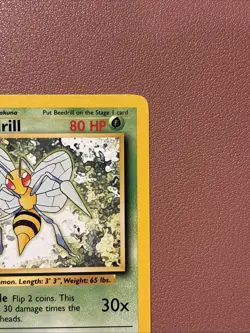 Pokemon TCG Beedrill 17/102 Base Set Unlimited Non-Holo Rare Card LP Condition - Image 3