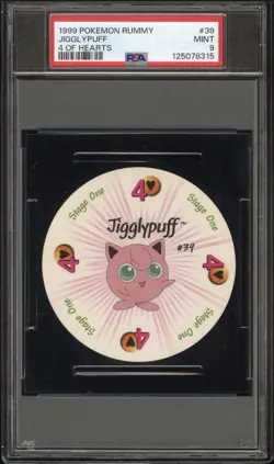 Jigglypuff Pokemon Card Rummy Playing Poker 4 5 Hearts 1999 Nintendo PSA 9, 10 - Image 4