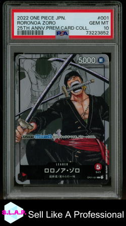 RORONOA ZORO ONE PIECE 1 2022 25TH ANN. CARD COLLECTION - JAPANISCH PSA 10 - Image 1