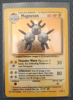 1999 Pokemon Base Set Unlimited Holo Magneton trading card - Image 1