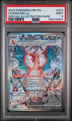 Pokemon TCG Obsidian Flames Charizard EX Card 223/197 Sir PSA 9 Mint - Image 1
