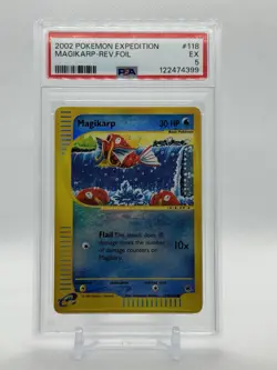 2002 POKEMON EXPEDITION #118 MAGIKARP-REV.FOIL PSA 5 - Image 2