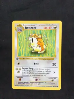Pokemon Cards: Base Set 1st Edition Uncommon: Raticate 40/102 - Image 1