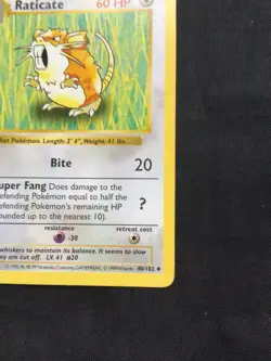 Pokemon Cards: Base Set 1st Edition Uncommon: Raticate 40/102 - Image 4