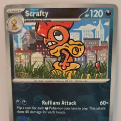 Pokemon Scrafty Holo Master Ball Pattern Sv: White Flare #058/086 Stage 1 120HP - Image 3