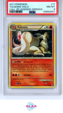 VULNONA-HOLO GERMAN POKEMON CALL OF LEGENDS 2011 17 PSA 8 - Image 1