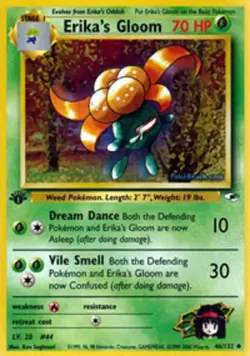 Lightly Played Erika's Gloom - 46/132 - Uncommon - 1st Edition Pokemon Gym Heroe - Image 1