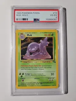 1999 Pokemon Fossil Muk Holo 13/62 PSA 4 - Image 1