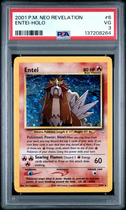 2001 POKEMON NEO REVELATION #6 ENTEI-HOLO PSA 3 - Image 1