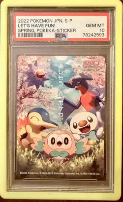 Pokemon PSA 10 Let's Have Fun Spring Pokeka Sticker S-P Promo 2021 Japanese Mint - Image 1
