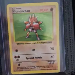 Pokemon Hitmonchan 007/102 Base Set Shadowless Holo 70 HP Jab Special Punch Rare - Image 1