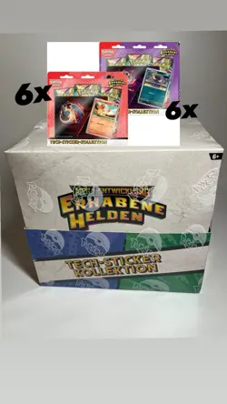 Pokemon TCG Erhabene Helden Tech Sticker Factory Sealed Display Case Deutsch 12x - Image 1