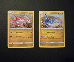 Latias & Latios HOLO Pokemon SM135 SM136 RARE Promo Set Dragon Majesty NM -SWIRL - Image 1