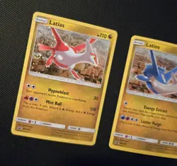 Latias & Latios HOLO Pokemon SM135 SM136 RARE Promo Set Dragon Majesty NM -SWIRL - Image 2