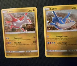 Latias & Latios HOLO Pokemon SM135 SM136 RARE Promo Set Dragon Majesty NM -SWIRL - Image 5