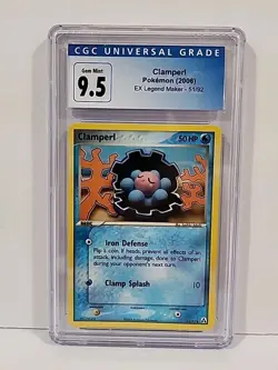 CGC 💎 Mint 9.5 Clamperl 51/92 Non Holo EX Legend Maker 2006 Pokemon Card Graded - Image 1