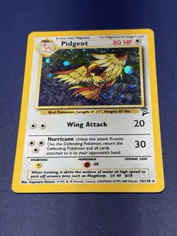 Pokemon Pidgeot TCG Base Set 2 Holo Unlimited Rare Card 14/130 - Image 1