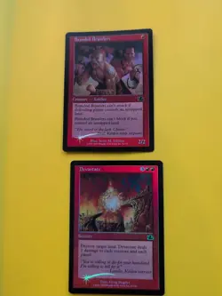 Devastate & Branded Brawlers MTG 2 OLD BORDER FOIL CARD. PROPHECY JUNE 2000. - Image 1