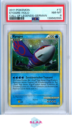 KYOGRE-HOLO GERMAN POKEMON CALL OF LEGENDS 2011 12 PSA 8 - Image 1