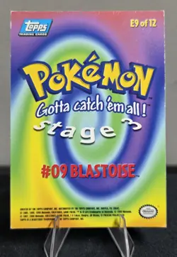 Topps Blastoise E9 Of 12 Holo Foil Pokemon Blue Logo - Image 2