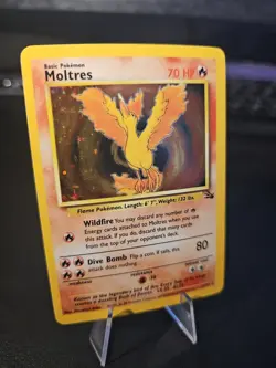 Moltres (12) - Fossil Holo Rare Unlimited MP WotC Pokemon TCG 1999 - Image 1