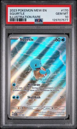 PSA 10 Squirtle #170 Pokemon 151 Illustration Rare Alt Art Holo 2023 GEM MINT - Image 1