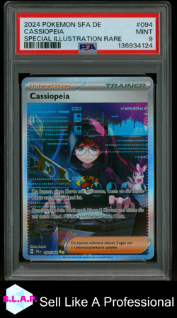 CASSIOPEIA SPECI4L ILL RARE POKEMON GER SFA DE-SHROUDED FABLE 2024 094 PSA 9 - Image 1