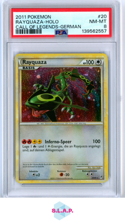 RAYQUAZA-HOLO GERMAN POKEMON CALL OF LEGENDS 2011 20 PSA 8 - Image 1