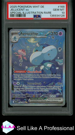 JELLICENT EX SPECI4L ILL RARE POKEMON GER WHT DE-WHITE FLARE 2025 168 PSA 10 - Image 1