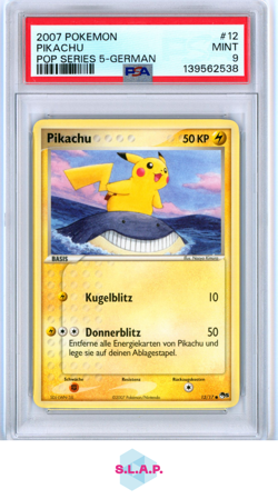 PIKACHU GERMAN POKEMON POP SERIES 5 2007 12 PSA 9 - Image 1