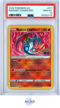 RADIANT CHARIZARD POKEMON 11 2022 POKEMON GO RADIANT ENGLISCH PSA 10 - Image 1