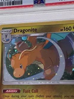 2019 Pokemon S&M Team Up Cosmos Holo Dragonite #119 Psa 10 HOLO BLEED SWIRL - Image 5
