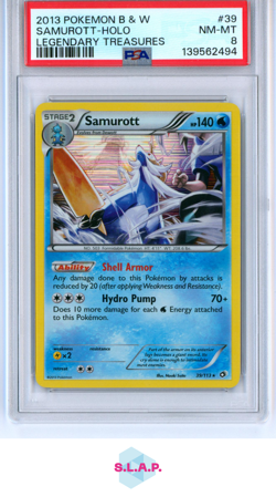 SAMUROTT-HOLO POKEMON BLCK & WHITE LEGENDARY TREASURES 2013 39 PSA 8 - Image 1