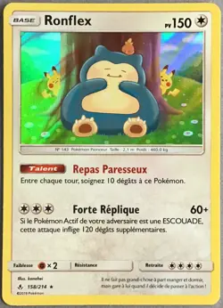 CARTE POKEMON Ronflex 158/214 Alliance Infaillible Holo Exc. etat, jamais jouee - Image 1