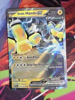 Iron Hands ex #70/182 Paradox Rift 2023 Double Rare Holo NM/LP Pokemon TCG - Image 1