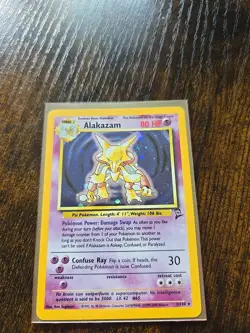 Alakazam 1/130 Holo Base Set 2 WOTC 2000 Pokemon Card - Image 1